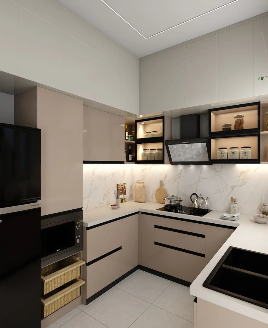U Shape luxury modular kitchen