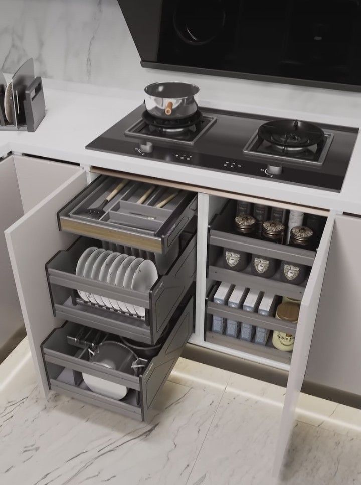 Dark luxury kitchen render